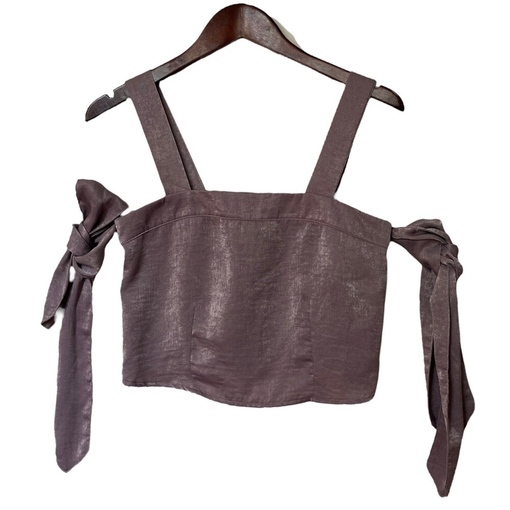 Donna Mizani Womens Emma Cropped Top Tie Shoulder Straps Size XS